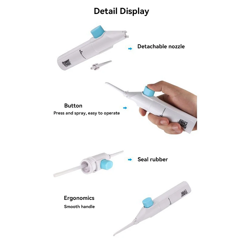 Novo agregado familiar de alta pressão irrigador oral portátil dentes água limpa fio dental manual alta pressão palito água