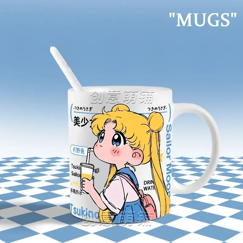 Sailor Moon Süße Kawaii Tsukino Usagi Q Version Japanische Tasse Keramik Brust Tasse Mode Cartoon Druck Senden Freunde Urlaub Geschenke