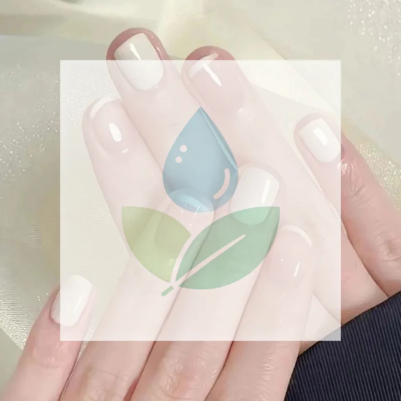24Pcs French Cream Nude Short Square False Nails With Jelly Adhesive Detachable Fake Fingernails Full Cover Press On Nails Tips