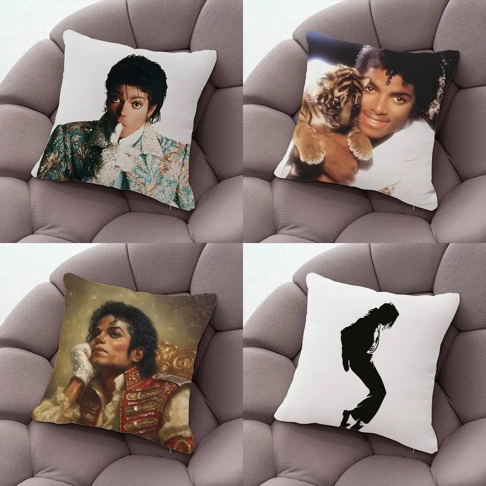 

M-Michael Jackson Dangerous Pillow Case Silky Short Plush With Invisible Zipper Dustproof Sofa Cushion Cover For Home Decor