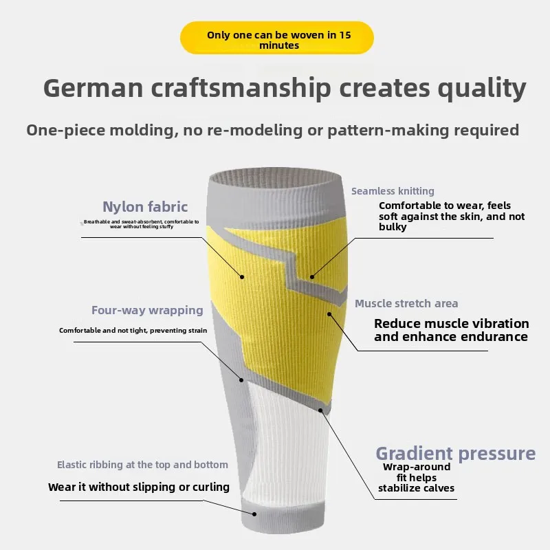 High Elastic Breathable Compression Calf Socks for Men Women Running Marathon Fitness Skipping Rope Summer Leg Guards Support