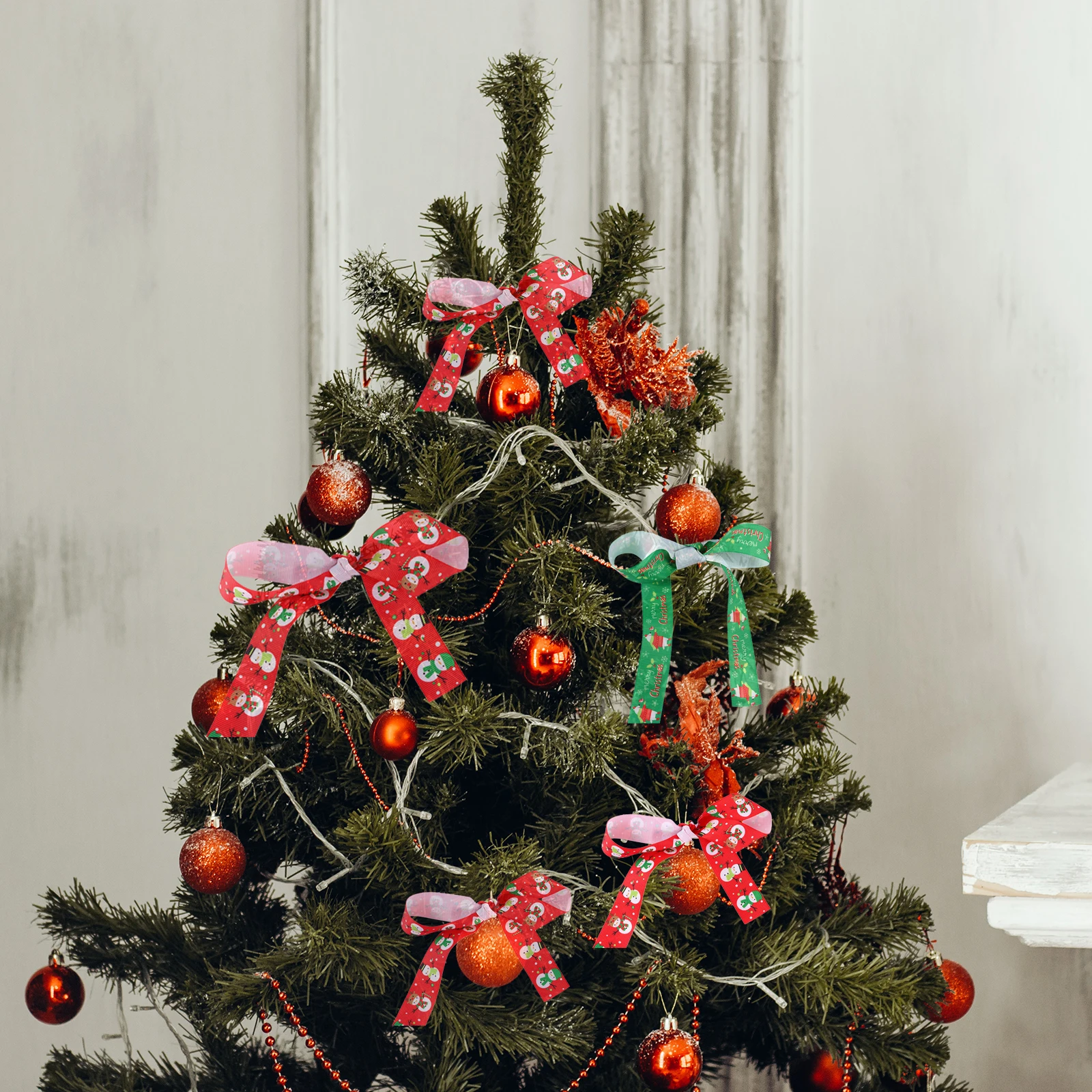 

4pcs 5M Christmas Gift Wrapping Ribbon Set Durable Reusable Festival Decoration For Packaging Crafts Diy Hairpins Clothing