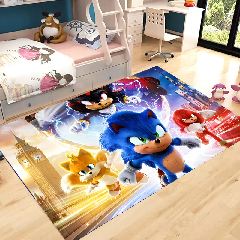 سونيكس الفانيلا السجاد أنيمي المضادة للانزلاق الحصير الكرتون المطبخ غرفة المعيشة باب حمام مستطيل ممسحة ديكور المنزل الاطفال هدية