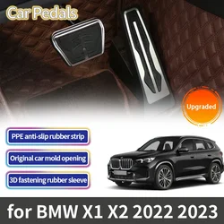 For BMW X1 IX1 U11 2022 2023 2024 Accessories Car Foot Pedals Accelerator Brake Stainless Steel No Drilling Non-slip Pedal Cover