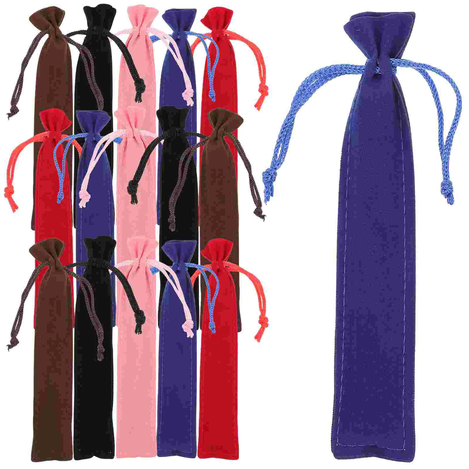 20 Pcs Gift Bag Pen Sleeve Beam Port Pouch Drawstring Protective Flannel Case Storage