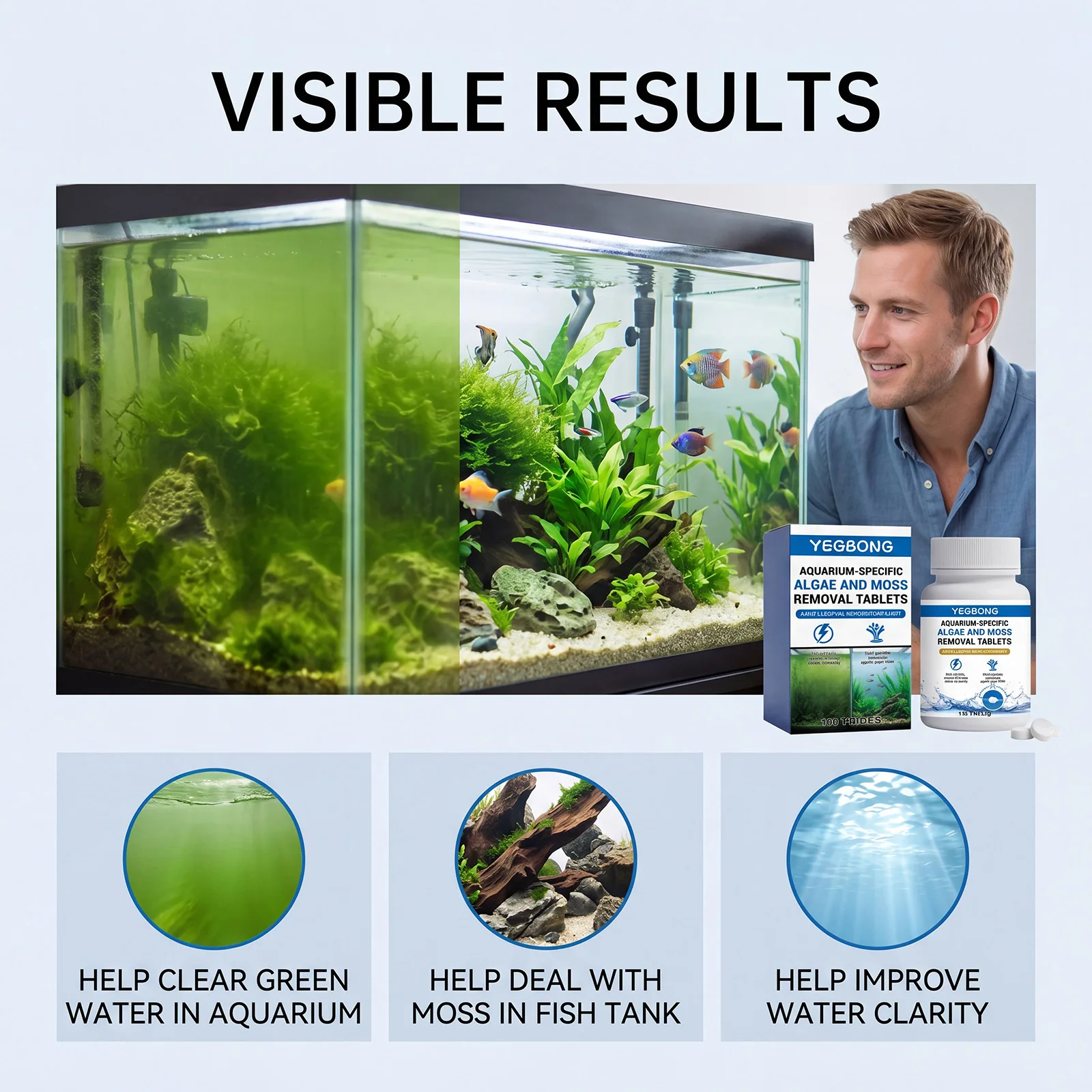 120개/박스 수족관용 조류 제거 정제, 이끼 제거 및 - Aquarium Fish Quality 리뷰 및 가격