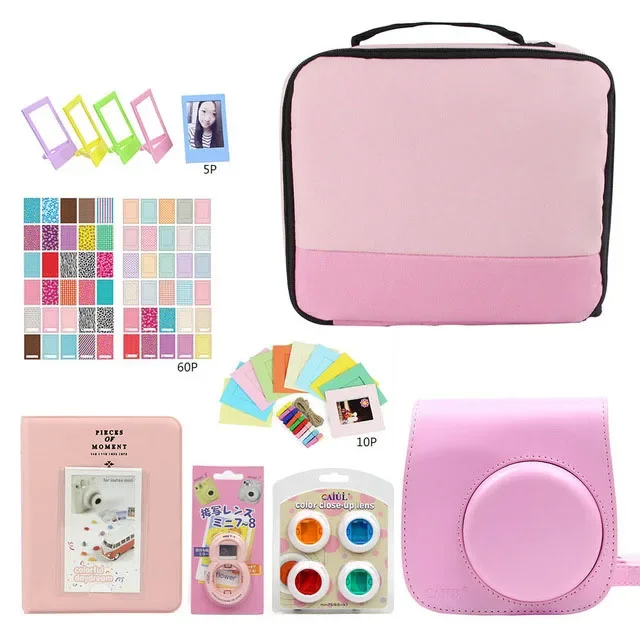 Travel Storage Package Photography Bag Cosmetic Carry Bag/Photo Album/Stickers/Lens for Fujifilm Instax Mini 9 8 7s Accessories