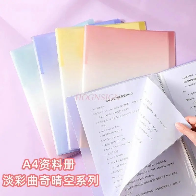 4book-light-color-information-booklet-large-capacity-transparent-storage-booklet-office-folder-pregnancy-examination-storage
