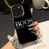 Luxury Design HUGO B-BOSS Phone Case IMD Color Silver Shell For IPhone 16 15 14 13 12 11 Pro Max Plus