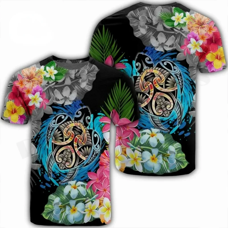 2022 Summer Hot Oversized Men\'s Loose Plus Size Hawaiian Print T Shirt Casual Short Sleeve O Neck Fashion Top 2