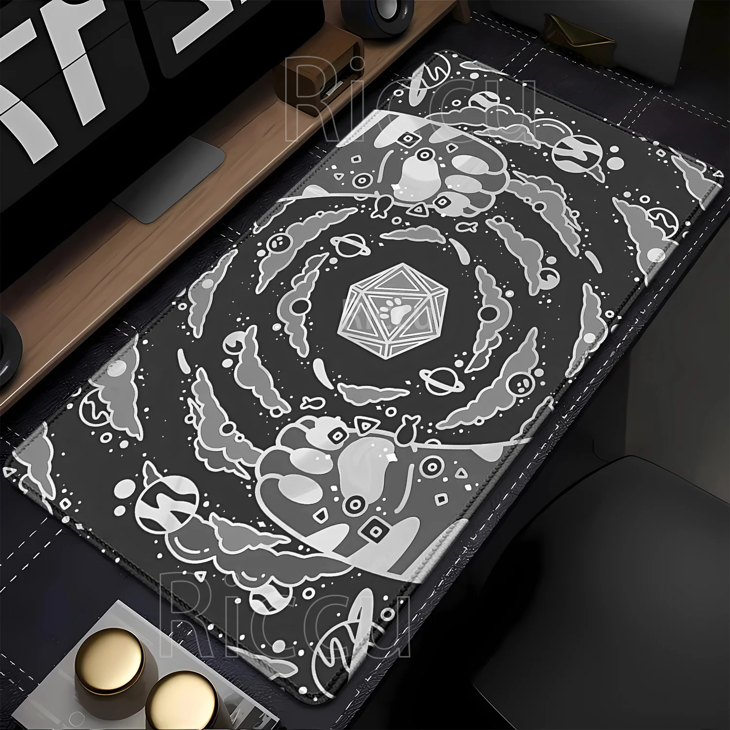 black and white Anime Cat Paw Mouse Pad Non-slip base Locking Edge Desk Mat PC Laptop Rubber Office Keyboard Large gaming Carpet