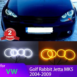 Switchback Cotton Light Rings DRL LED Angel Eyes Kit For Volkswagen VW Golf 5 Rabbit Jetta R32 V Mk5 2004-2009 Retrofit