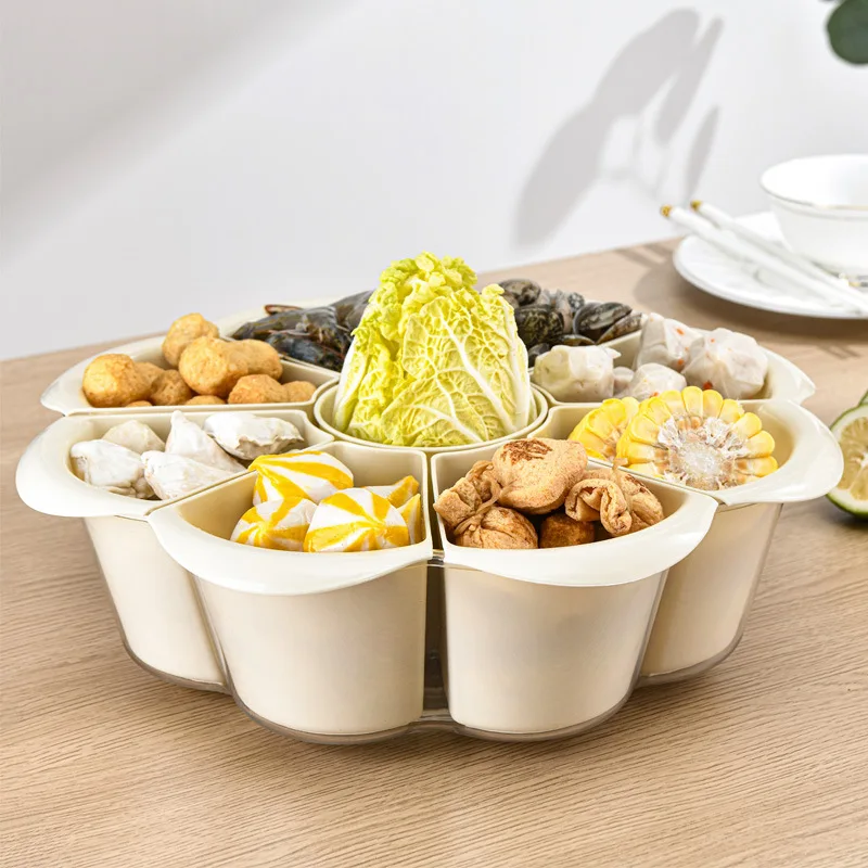 

Вращающаяся тарелка для гарниров, фруктов и закусок, с дренажной корзиной, для домашней кухни