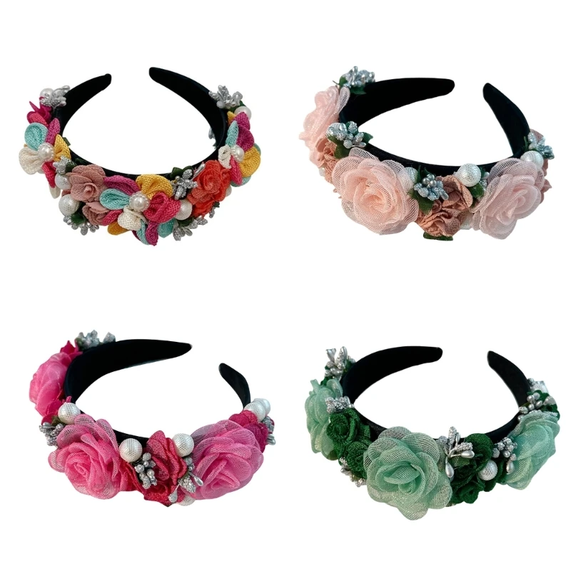 

Girls Wide Headbands Elegant Lady Headwear Wide Hair Bands Accessories Spring Hair Bands Birthday Party