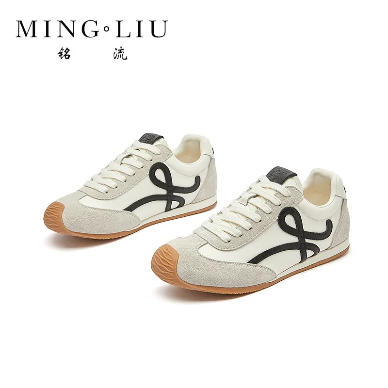 

Genuine Leather Single Shoes For Women 2026 Spring New Sports White Waffle Shoes Training Casual Fashion Sneakers