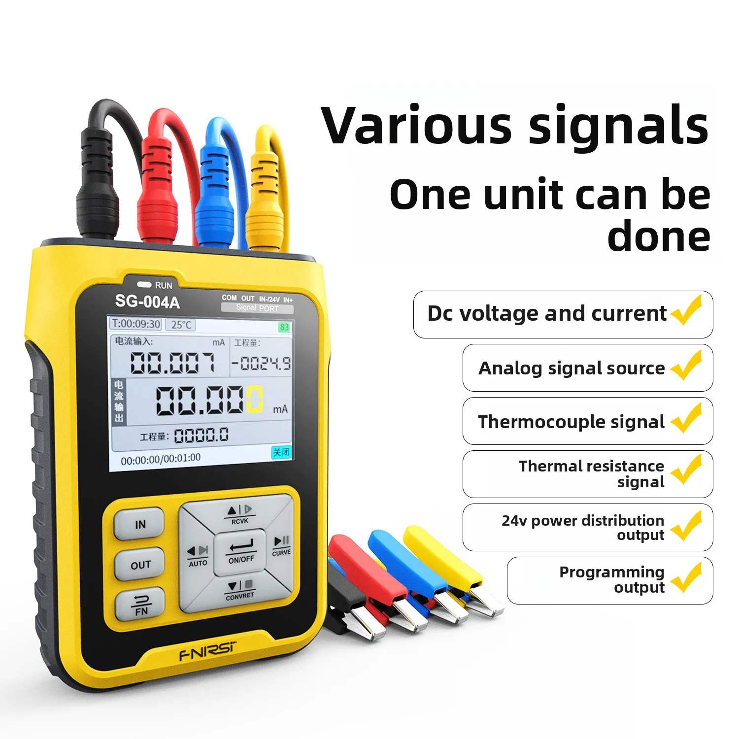 2025 حار SellFnirsi SG-004A مولد إشارة التناظرية متعددة الوظائف 4-20Ma الحرارية المقاومة شرط الموجي للجهد و C