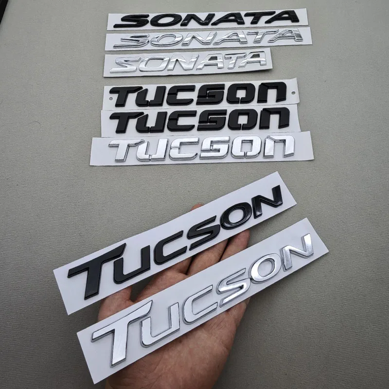 

3D ABS SONATA TUCSON Styling Car Logo Letter Decal Tail Rear Trunk Emblem Badge Sticker For Hyundai Auto Decoration Accessories