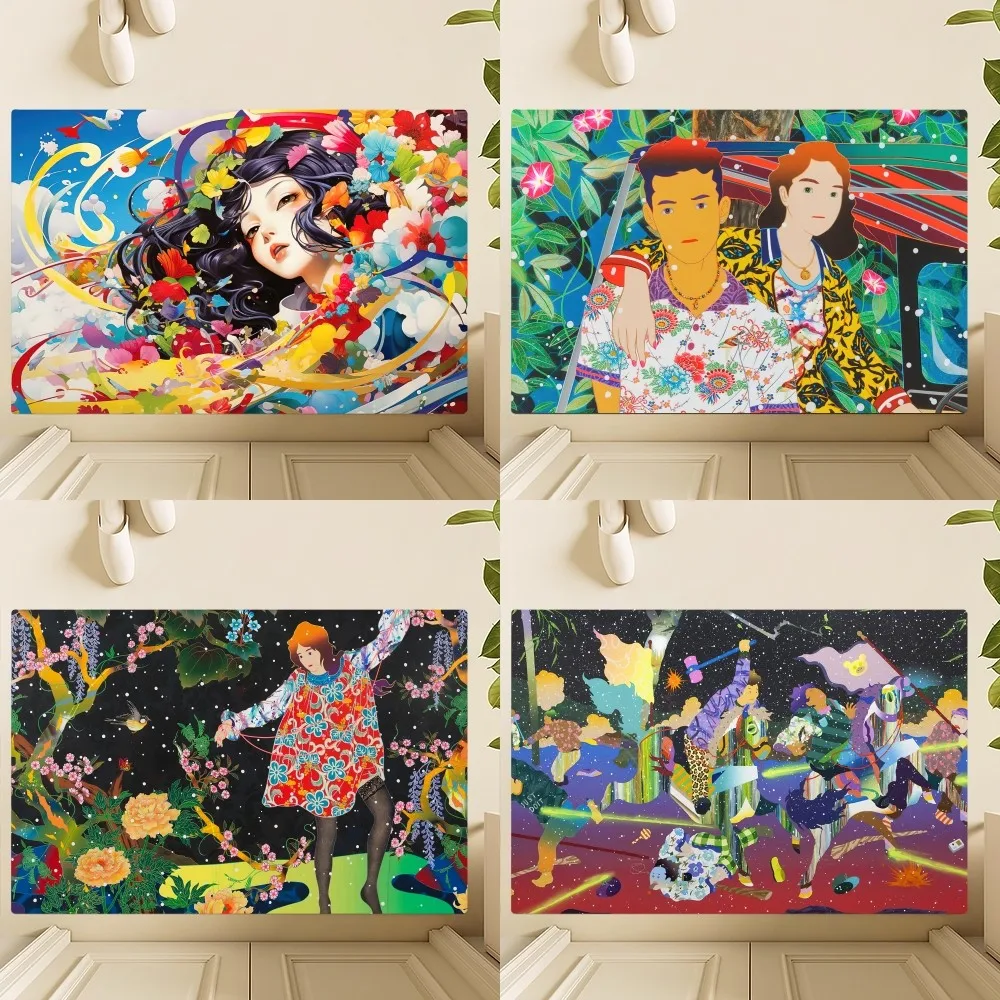 Contemporary Art T-Tomokazu Matsuyama Floor Mat Bedroom Kitchen Door Bath House Super Absorbent Foot Non-slip