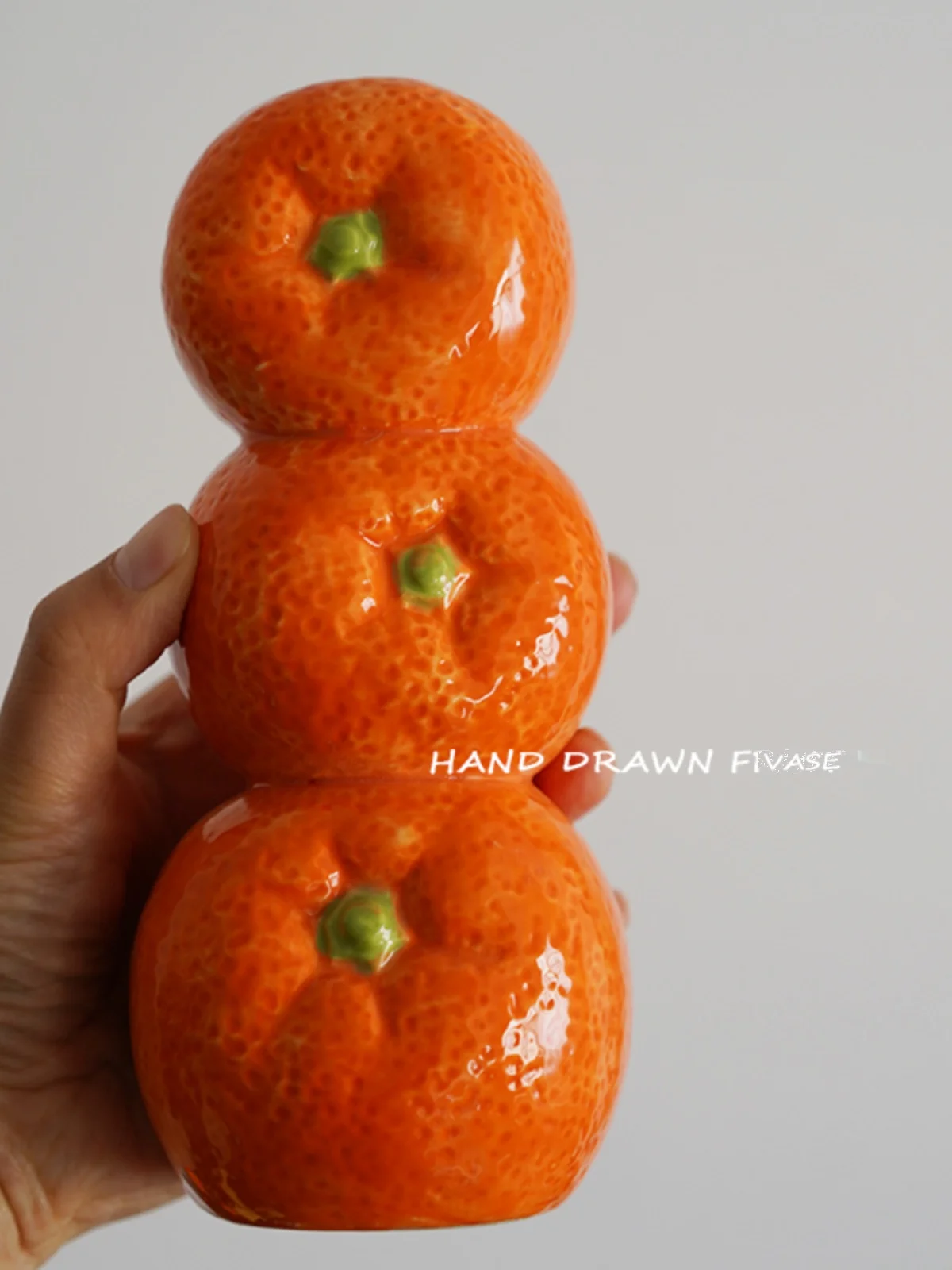 European Hand Drawn Fruit Shaped Retro Ceramic Vase Lemon Strawberry Orange Flower Vase Exquisite Decorative Ornaments