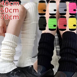 Y2k Knitted Leg Warmers Decorative Stacked Cotton Socks Women Solid Color Warm Foot Cover Girls Breathable Stackable Sock Covers