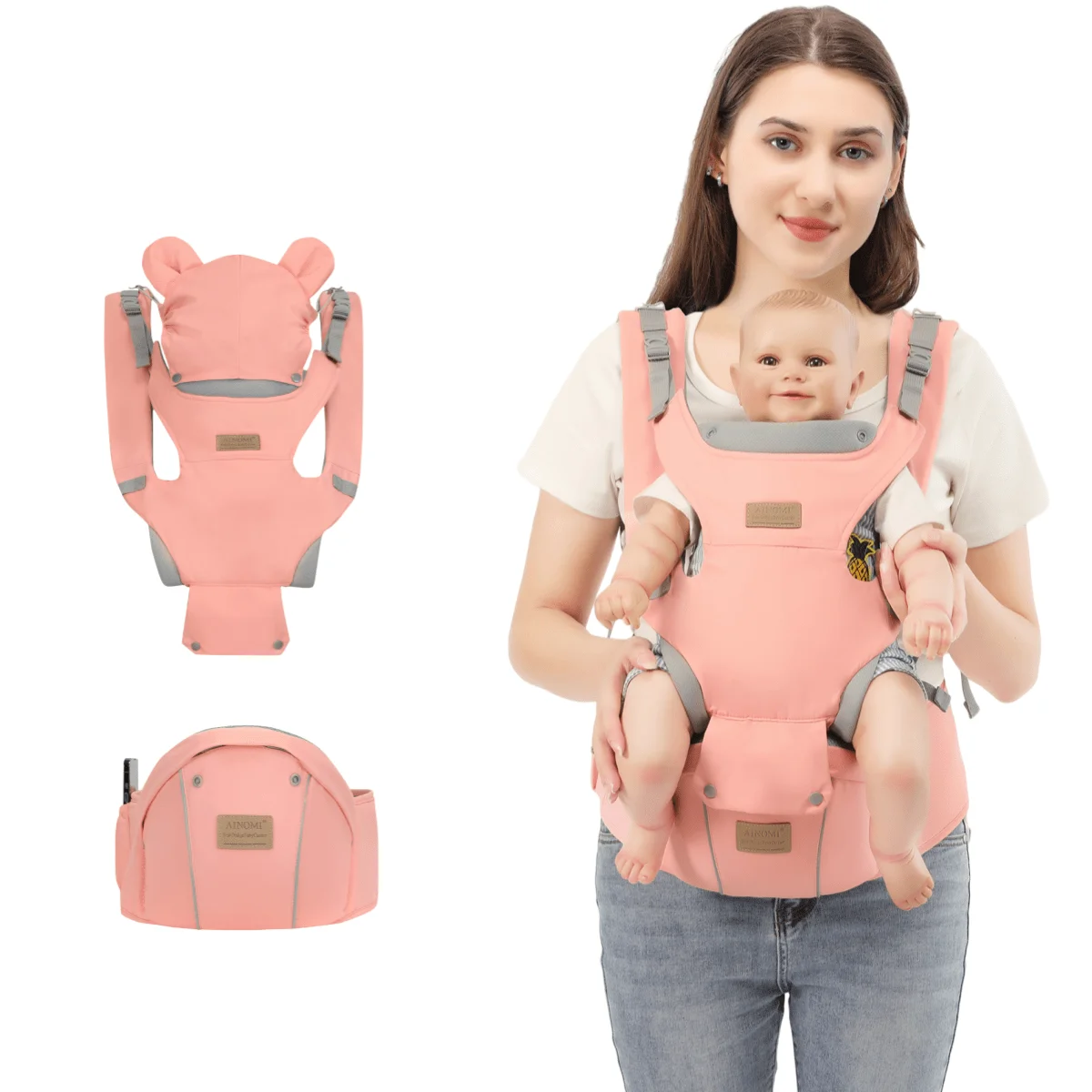 

Adjustable Cross-Front/Back Hands-Free Design with Front-Facing Straps Suitable for In-Context Use