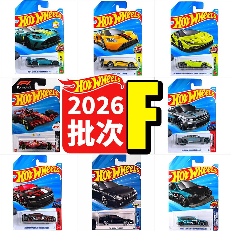

Коллекционные модели автомобилей Hot Wheels 2026 F Case из литого металла: Ferrari F1, Lamborghini, Dodge Charger Hellcat — игрушки для мальчиков и коллекционеров