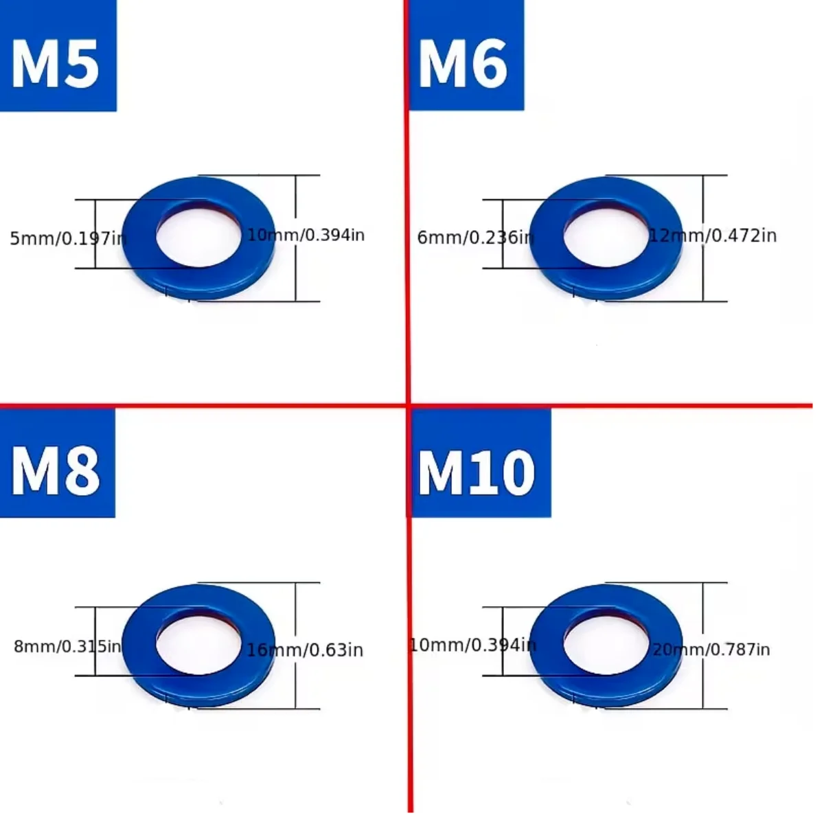 12pcs Stainless Steel Washer Shim Hardware Screw Washer Gradient Burnt Blue Washer Washer Fastener Connector Enlarged Thickened