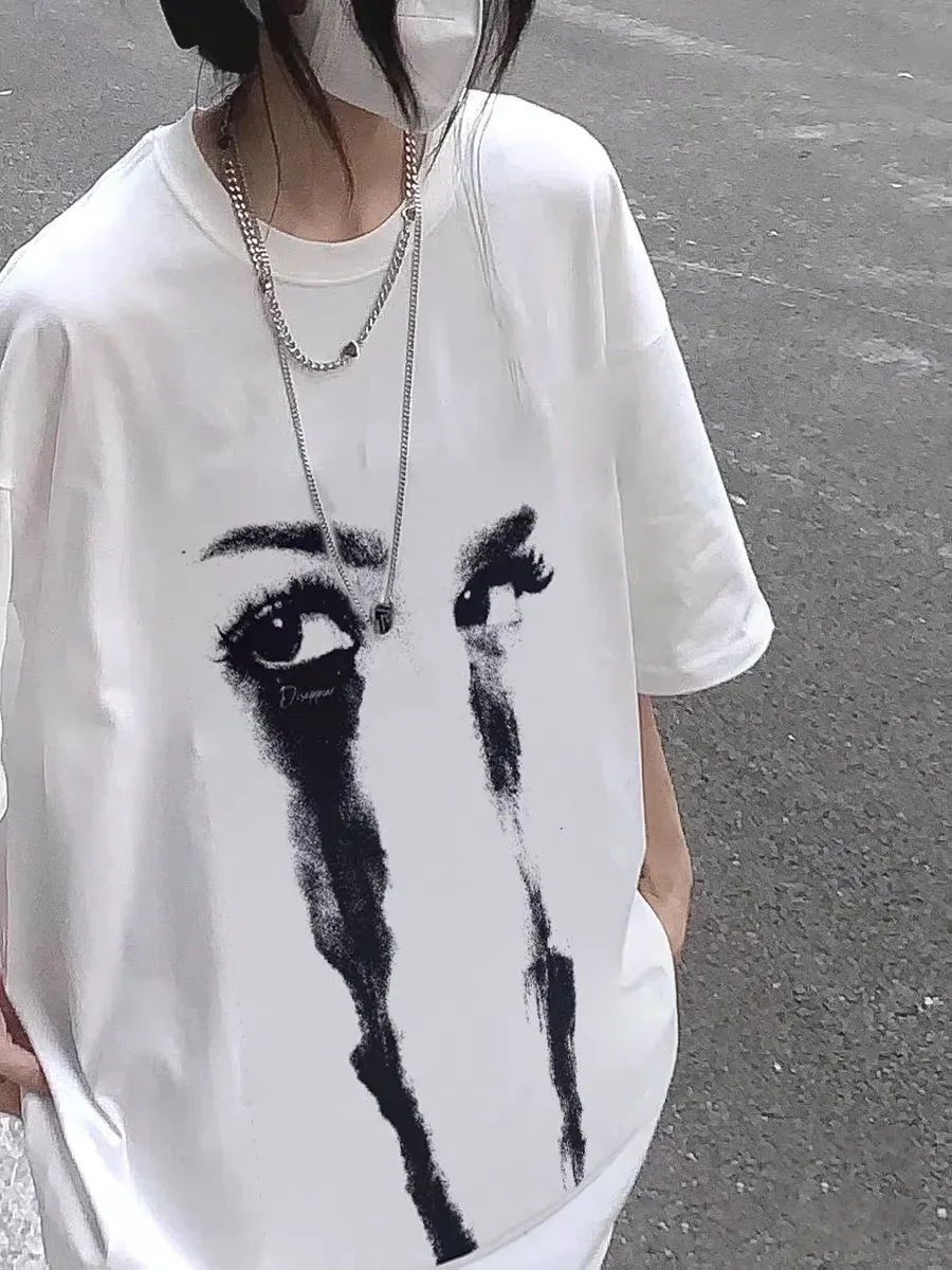 

Hip Hop Graphic Printed T Shirt Men Woman Short Sleeve Fashion T Shirt Summer Vintage O-Neck Oversized Cotton Streetwear Tshirt
