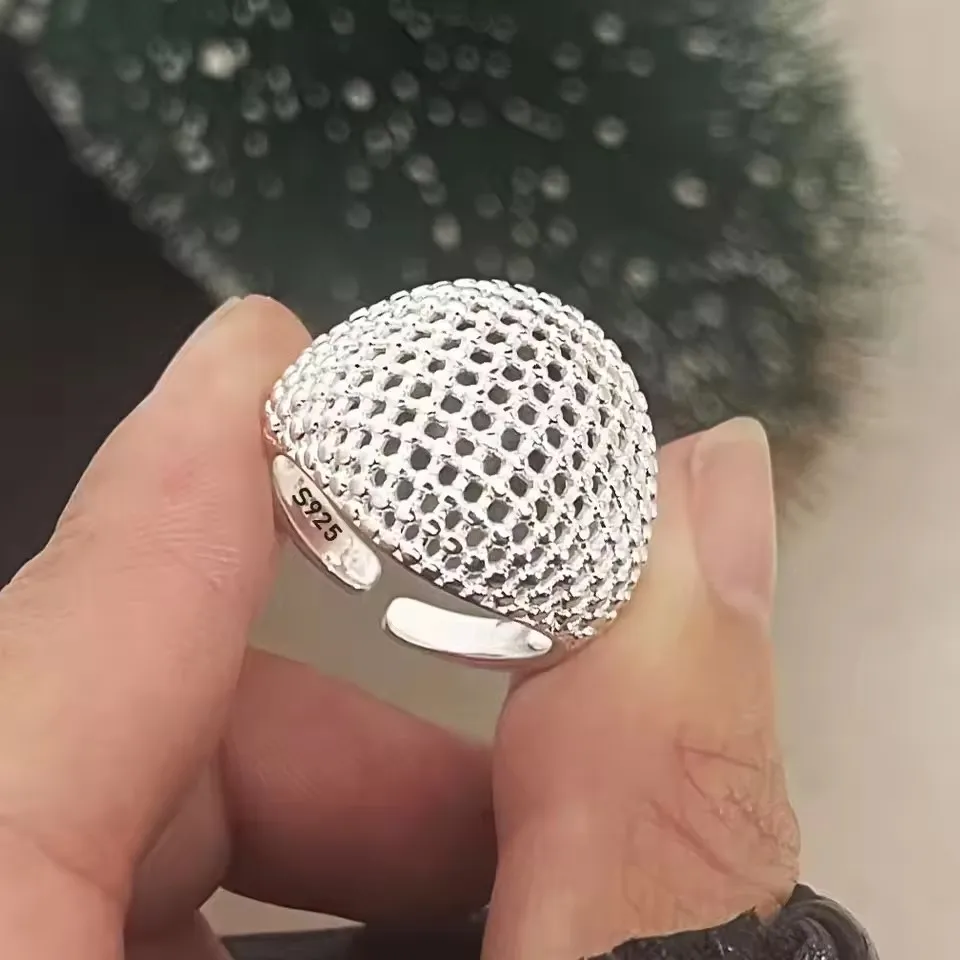 Women's 925 Sterling Silver Minimalist Adjustable Ring, Handmade