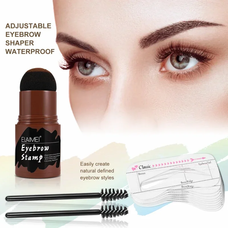 1 Satz faule Augenbrauen Puder Stempel Set Retusche Augenbrauen Haaransatz Gesicht Schatten wasserdicht langlebig ohne Fleck Make-up Kosmetik