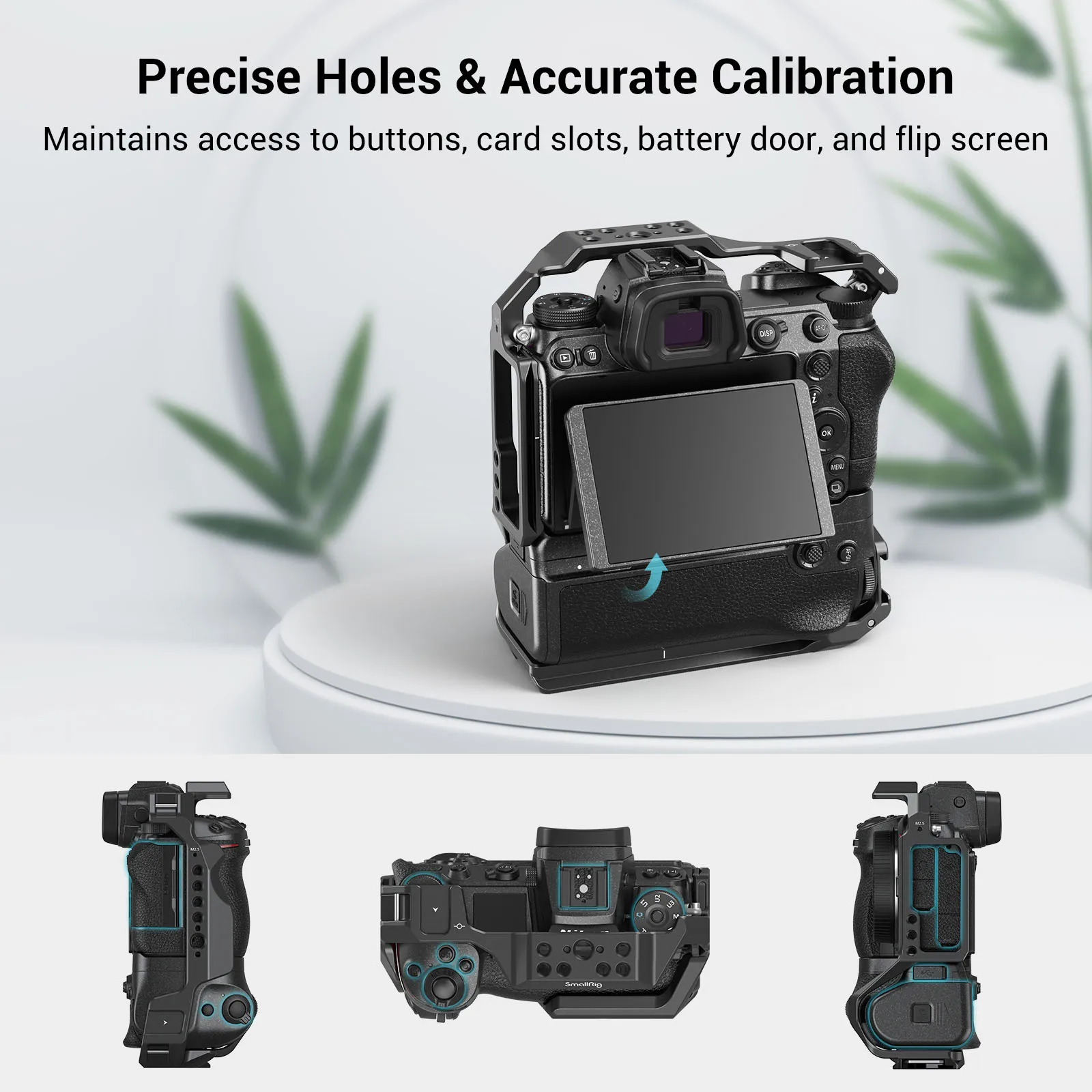SmallRig Kamera Käfig für Nikon Z 6II/Z 7II mit MB-N11 Batterie Griff Unten Quick Release Platten Alle-in-eine für DJI RS 2/RSC 2