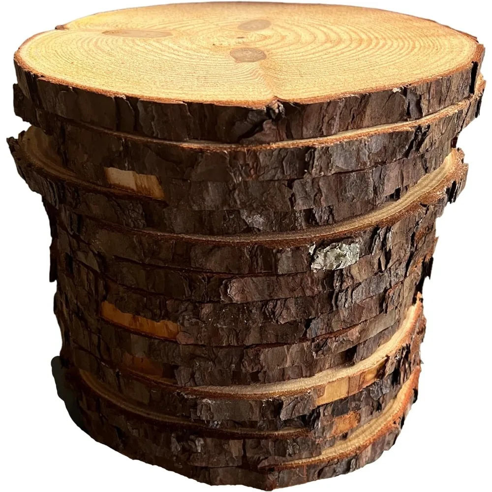 

Woodcrafts,Rustic Woods Slices Set of 9-10 inch wood slices! for centerpieces, naturalslices, largeslices,Unfinished Wood