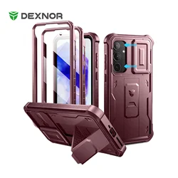 For Samsung Galaxy A35 5G Case with Screen Protector Camera Cover Kickstand Heavy Duty Military Grade Shockproof Phone Case