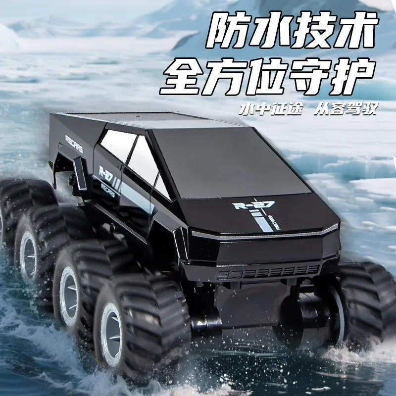 RC Amphibious 8WD 8 Wheels Stunt Car All Terrain Off-road Climbing Vehicle Waterproof Kids Toy Car Holiday Gift Car Model Toys