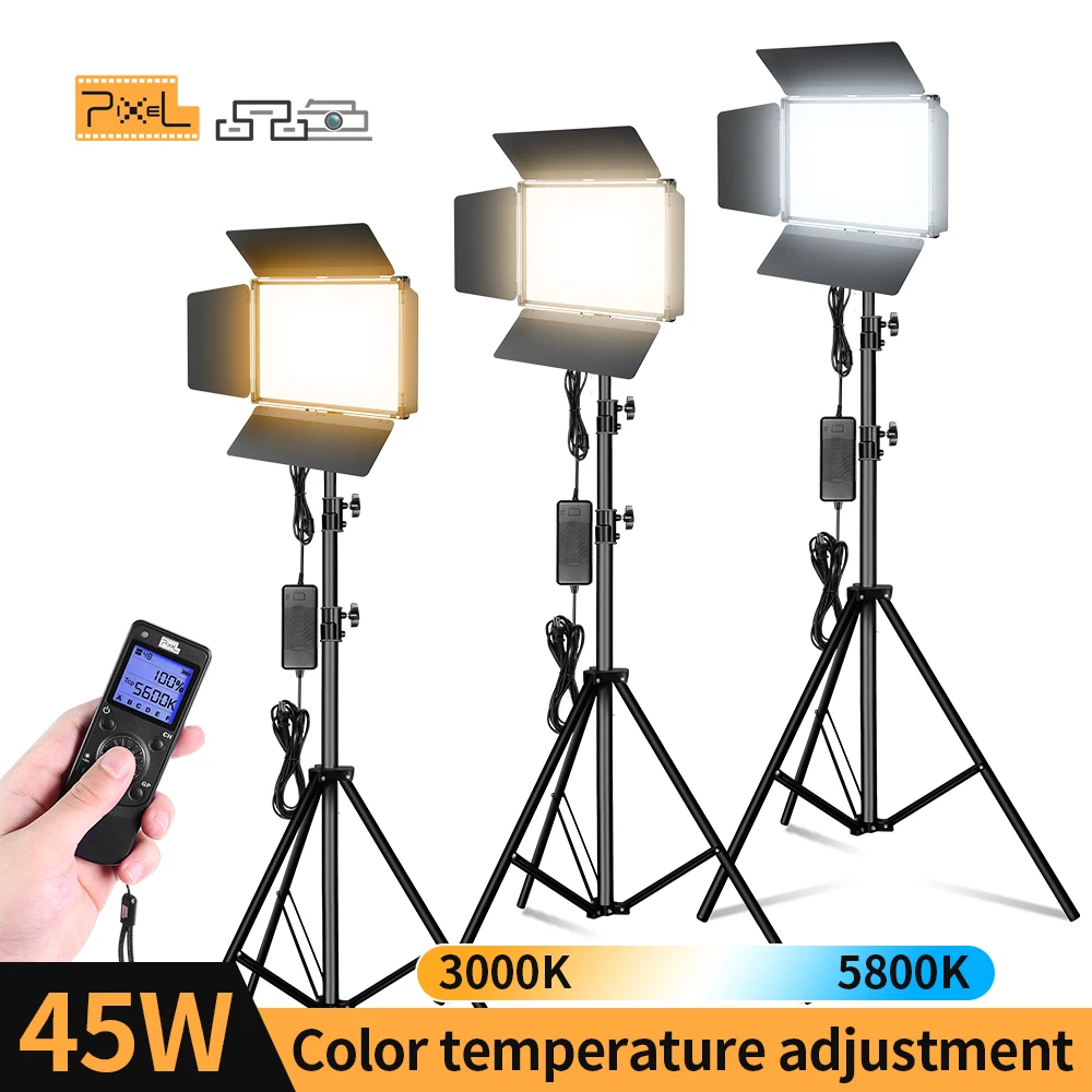 

Pixel P50 LED Photo Studio Light 45W Video Panel Lighting For Live Streaming Tiktok YouTuBe Shooting Live Photography Lamp