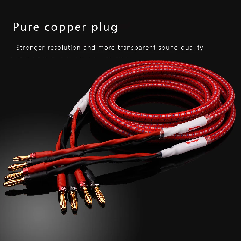 YYTCG G1-SP1 1 쌍 무산소 구리 OFC 오디오 HiFi 스피커 케이블 엔드 스피커 케이블 바나나 스페이드 플러그 와이어 라인