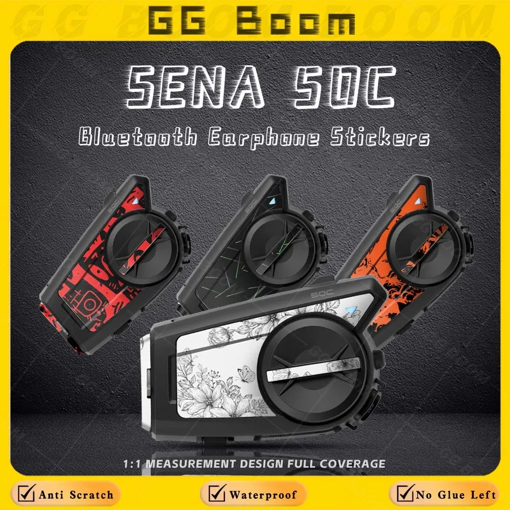 Pegatinas decorativas para casco de motocicleta, auriculares Bluetooth, protección para auriculares, antiarañazos, pegatina impermeable para sena 50c SENA 50C
