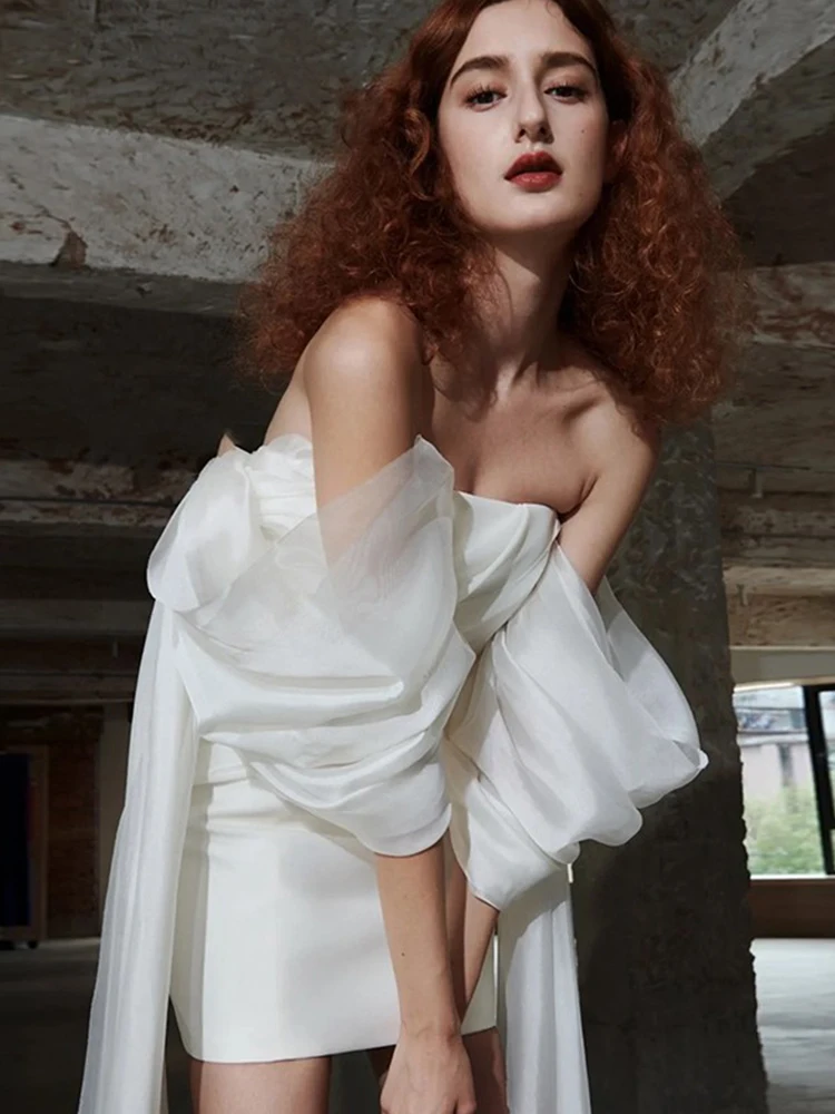 

Ele White Morning Robe ort Par Dr Женский модный наряд Свадебный гость Dr День рождения Парная юбка Dr