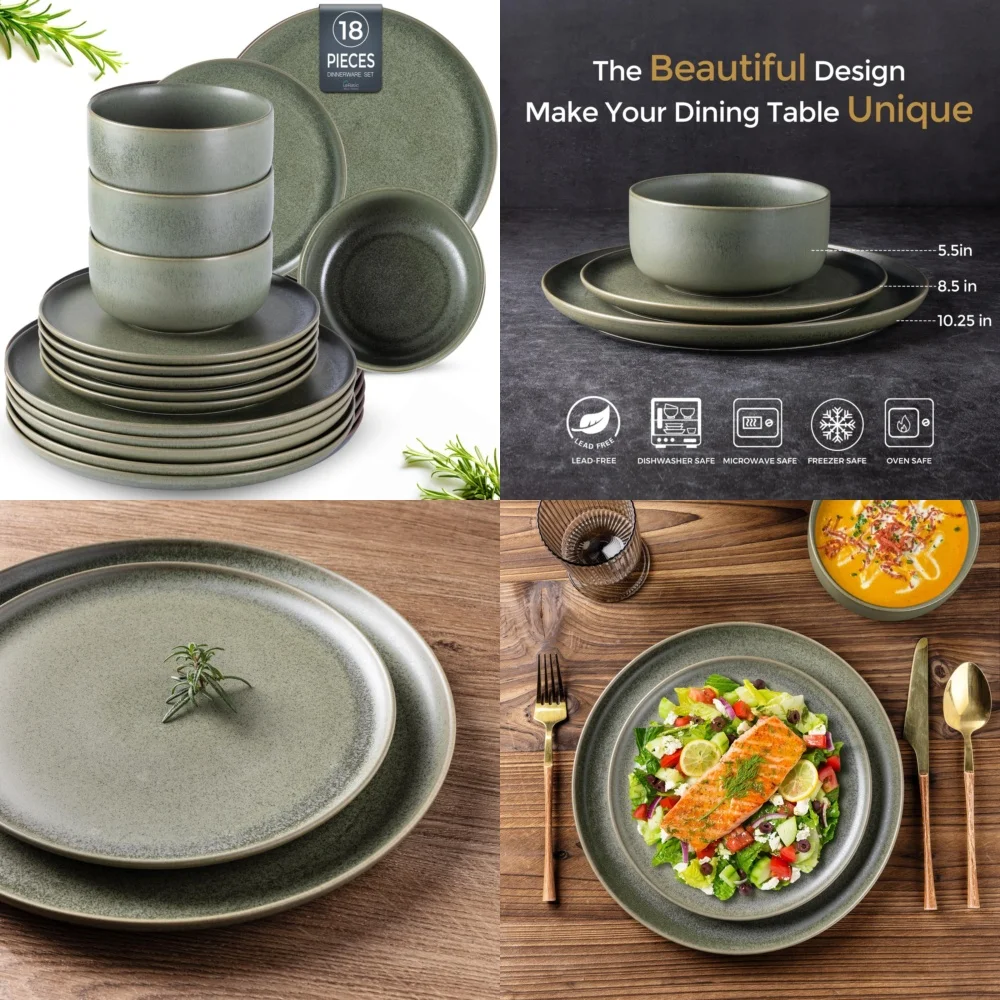 

Ceramic Tableware SetCeramic Dinnerware Set for 6 Handmade Plates and Bowls Perfect for Everyday Use and Special Occasions
