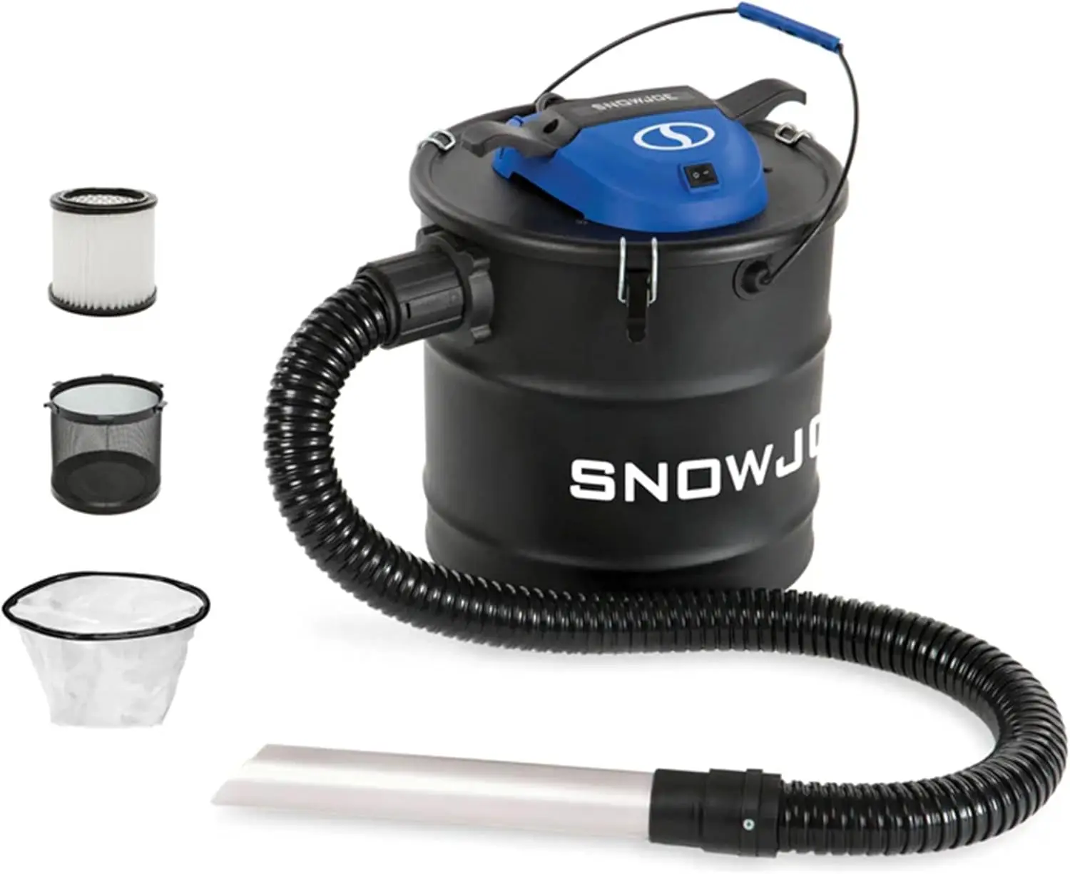 

4.8 Gallon Bagless Canister Ash Vacuum, 4-Amp Motor, Metal Canister with Hose & Filter for Home Garage Outdoor Use