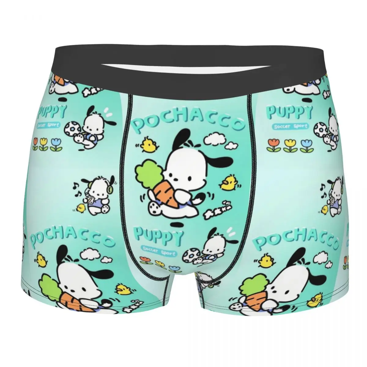 Custom Male Fashion Pochacco Sanrio Cartoon Underwear Boxer Briefs Stretch Shorts Panties Underpants