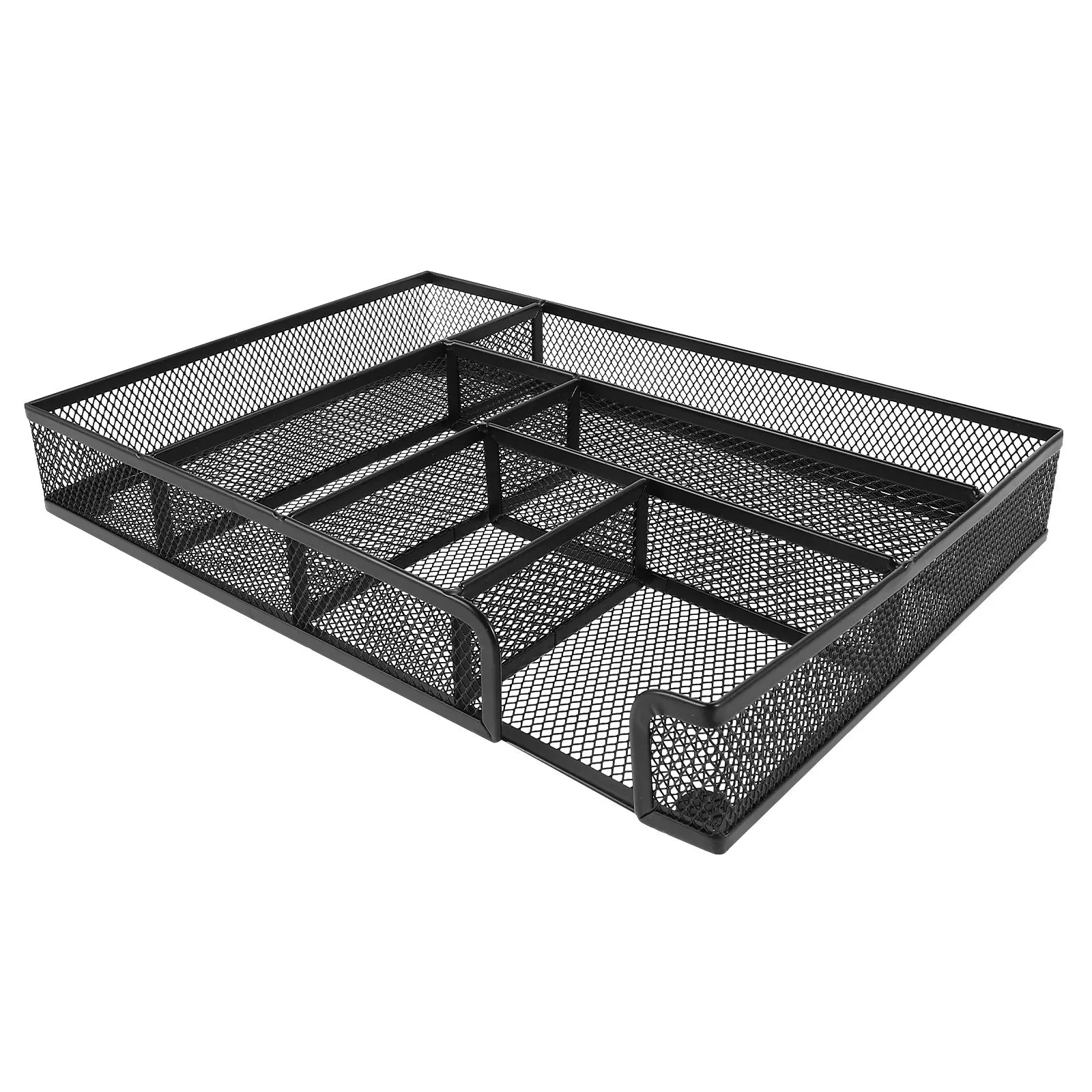 

Desktop Organizer Tray 6 Section Metal Mesh Storage for Office Desk Drawer Supplies Pen Pencil Stationery Art Craft Sewing Tools