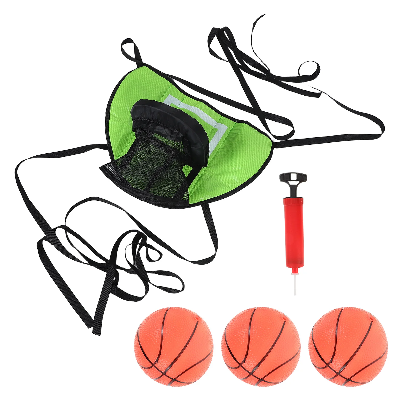 

1set Trampoline Basketball Hoop Attachment 3 Balls Pump Jump Bed Child Portable Indoor Outdoor Yard Garden Play Set