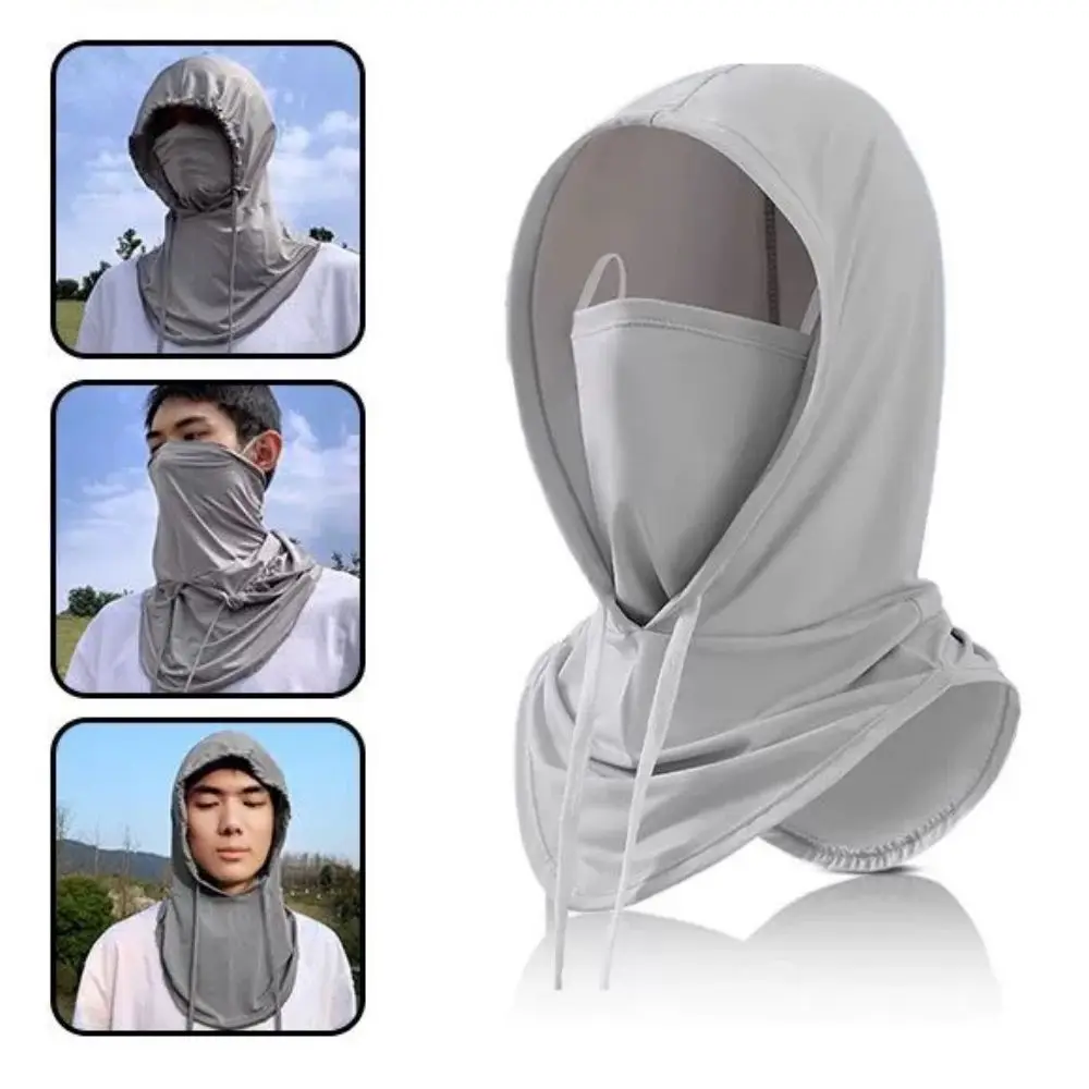 Summer Ice Silk Sunscreen Masks Neck Cover Outdoor Riding Fishing Long Neck Covers Balaclava Men Women Neck Wrap Cover Scarf