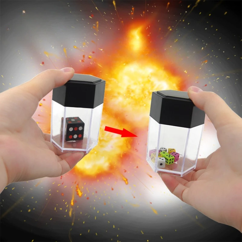 1Pcs Magic Exploding Dice Magic Trick Toys Close Up Gimmick  Trick Joke Prank Toy Funny Game Children Kids Gift for Beginner