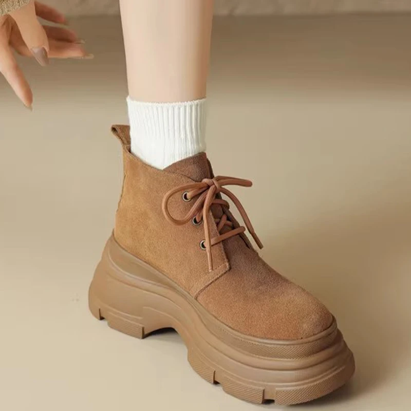 

Suede Women Sneakers Snow Ankle Boots Short Plush Warm Shoes Flats Platform Winter Casual 2025 Trend New Sports Cotton Botas