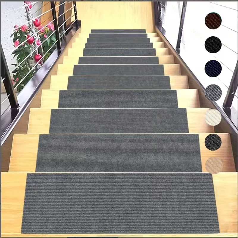 1pc Non-Slip Carpet Stair Treads Mats 20x80cm Self-adhesive Machine Washable Home Improvement Decoration Products