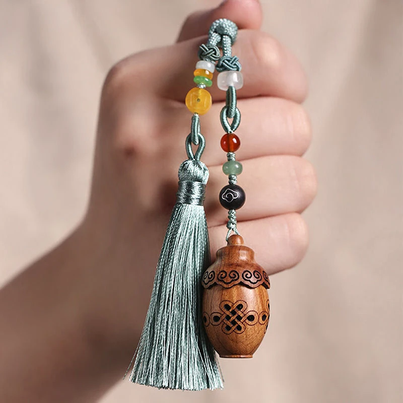 1 قطعة الخشب الطبيعي لوتس شكل زجاجة عطر البخور توسيع خشب الصندل الصغير المحمولة مختومة جرة قلادة المعلقات الحاويات