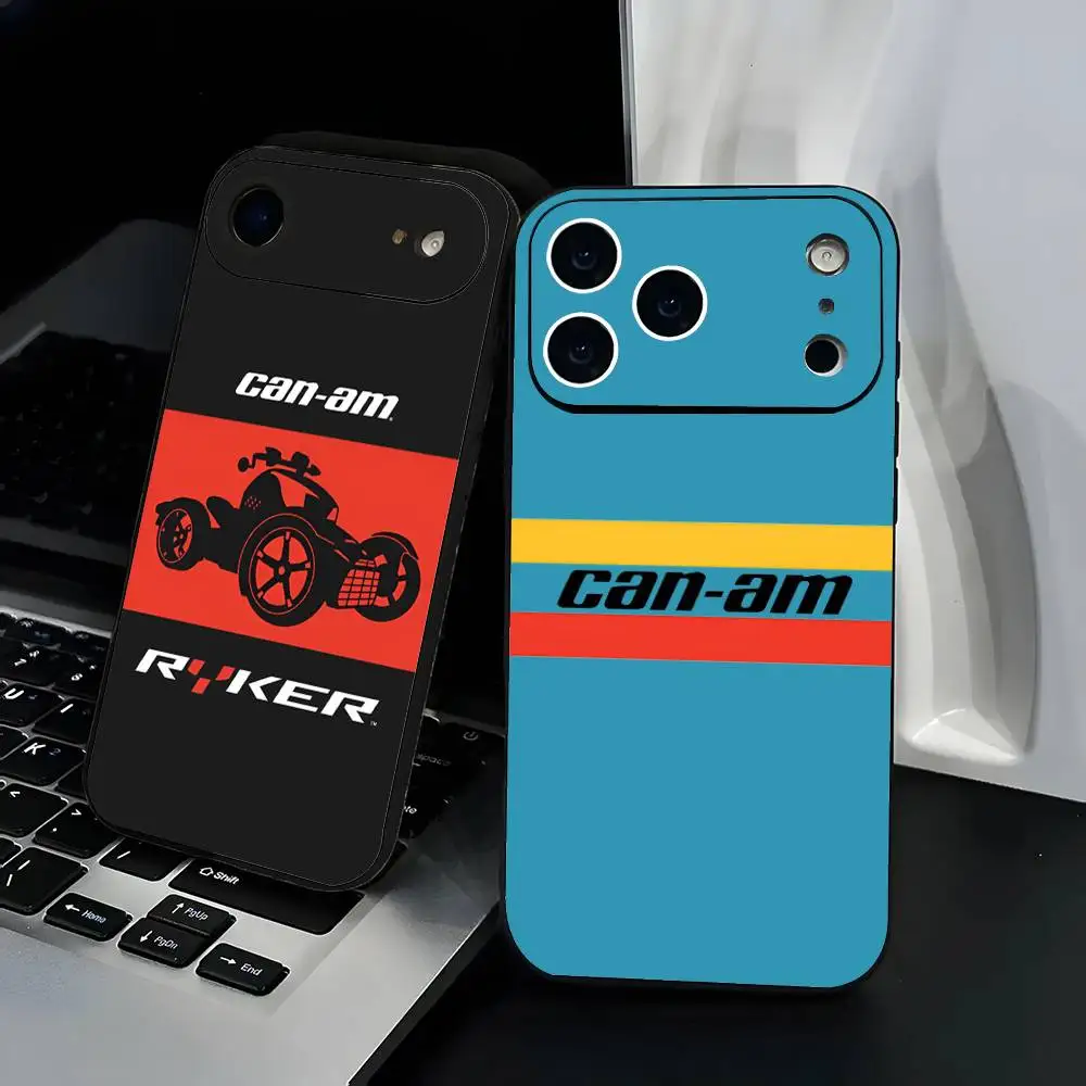 حافظة هاتف Wild Car Crazy C-Can-Am حافظة هاتف عصرية باللون الأسود من مادة TPU لهاتف iPhone 12-17. تصميم مطلي بخاخ للأشعة فوق البنفسجية، مضاد للسقوط