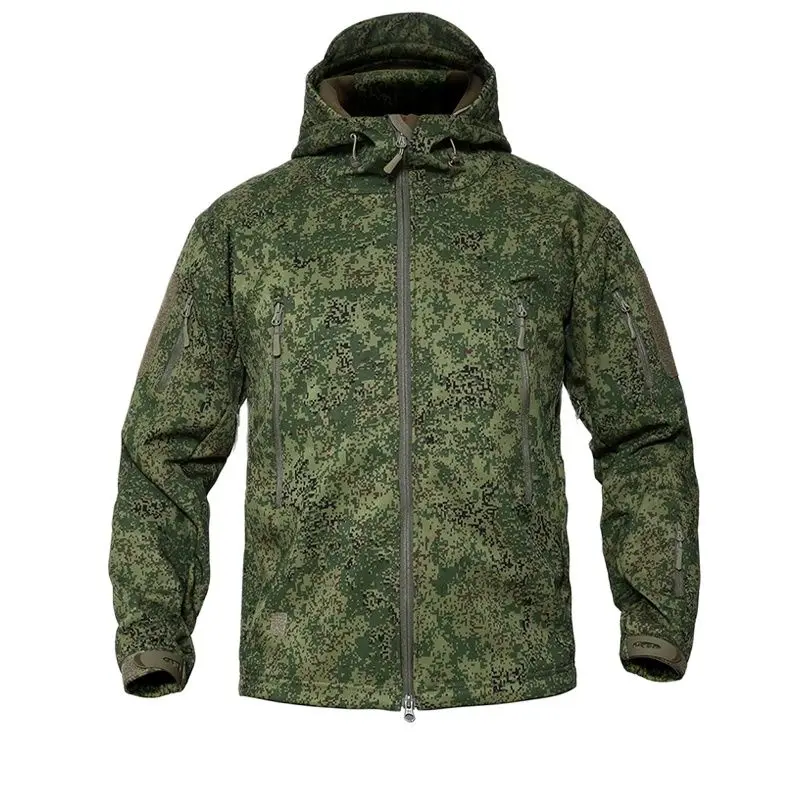 Tactical Charge Jacket Russian EMR Camouflage Soft Shell Charge Jacket Interior Fleece Exterior Waterproof Material